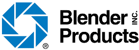 Logo featuring a blue geometric shape resembling a camera aperture, followed by the text 'Blender INC. Products' in black.