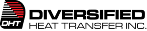 Logo of Diversified Heat Transfer Inc., featuring the acronym DHT inside a stylized emblem with red and black lines, alongside the company name in bold black letters.