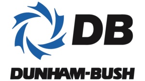 Logo of Dunham-Bush featuring a stylized blue circular emblem next to bold black letters 'DB', with the company name 'DUNHAM-BUSH' written beneath in bold black uppercase letters.