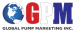 Logo of Global Pump Marketing Inc. featuring the letters GPM with a globe inside the letter G and the text 'Global Pump Marketing Inc.' underneath.