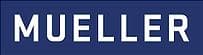 A logo displaying the word 'MUELLER' in white uppercase letters against a blue rectangular background.