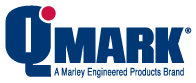The logo displays the text 'QMark' with a stylized letter 'Q' featuring a red dot at the top left. Below 'QMark', the text reads 'A Marley Engineered Products Brand' in a smaller font.