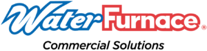 Logo of WaterFurnace Commercial Solutions with 'Water' written in blue and 'Furnace' in red, followed by the text 'Commercial Solutions' underneath.