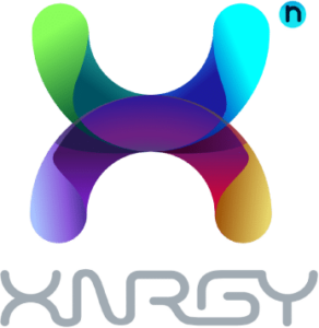 A vibrant, multi-colored logo featuring abstract shapes forming an 'X' with the text 'XNRGY' underneath in a stylized font. The colors include shades of green, blue, purple, red, and gold, and there is a small lowercase 'n' in the top-right corner.